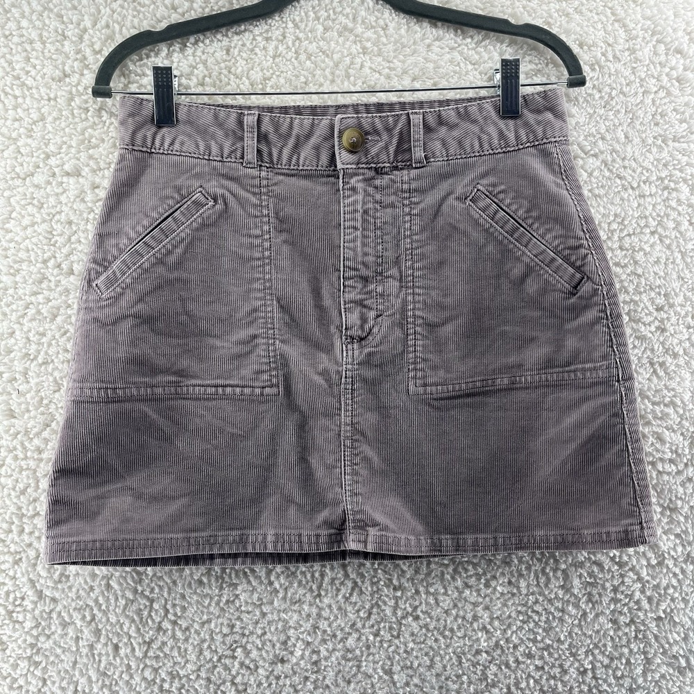 American Eagle‎ Super Stretch Hi-Rise A-Line Skirt Corduroy Size 8 Purple Pastel
